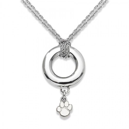 Clemson University Tigers Pendant Necklace in Sterling Silver - Spring Ring