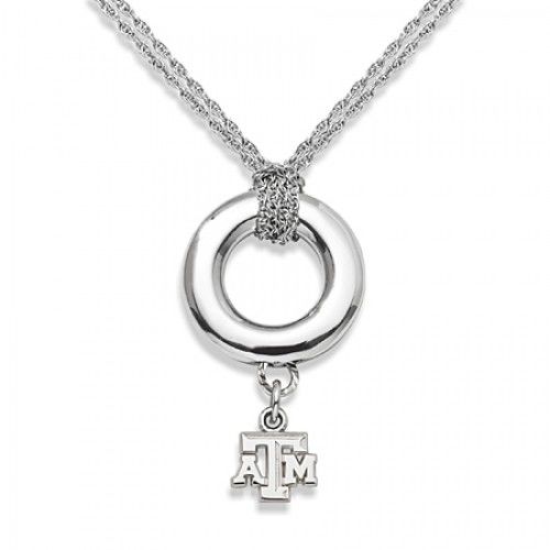 Texas a&M University Aggies Pendant Necklace in Sterling Silver - Spring Ring