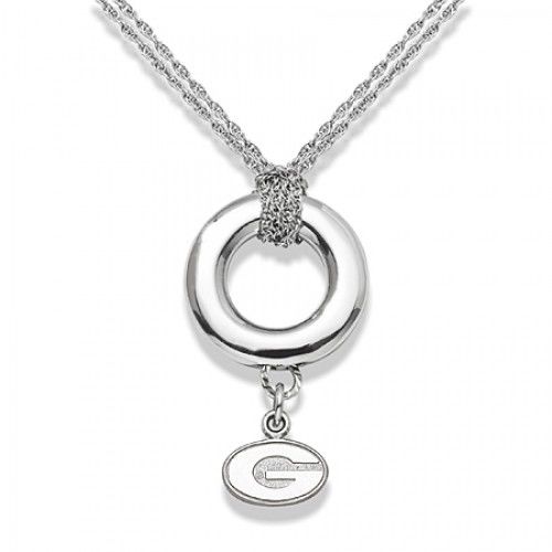 University of Georgia Pendant Necklace in Sterling Silver  - Spring Ring