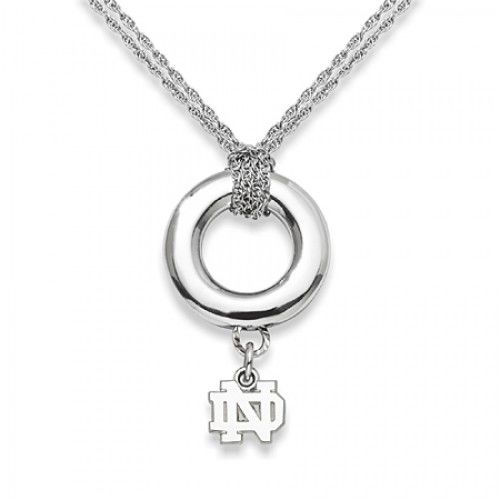 University of Notre Dame Pendant Necklace in Sterling Silver - Spring Ring