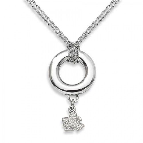 University of Miami Hurricanes Pendant Necklace in Sterling Silver - Spring Ring