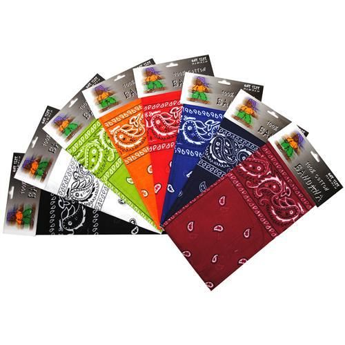 Bandana 100% Cotton Peggable Asst Case Pack 12