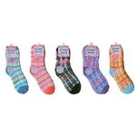 Fuzzy Socks Plaid Pattern Assorted Case Pack 12