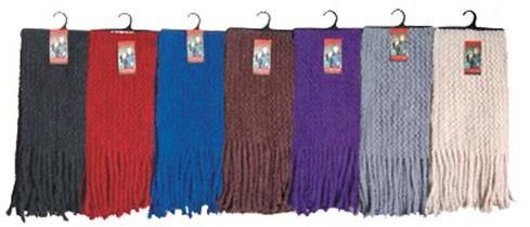 Long Chenille Winter Scarves with Fringe Case Pack 12