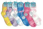 Fuzzy Snowflake Crew Socks Assorted Size 9-11 Case Pack 12