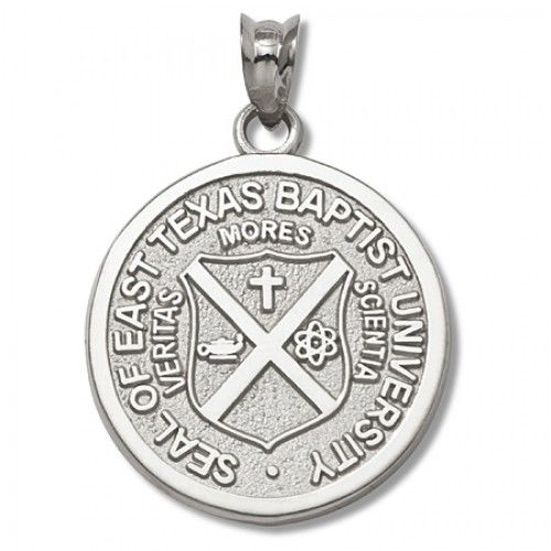 14k White Gold Ncaa East Texas Baptist University Tigers Pendant School Seal