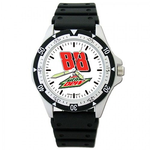 Men'S Number 88 Watch - Nascar with Mountain Dew Logo in Stainless Steel