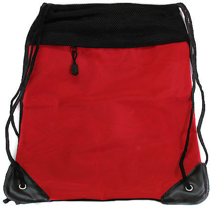 Mesh Drawstring Backpack - Red Case Pack 2