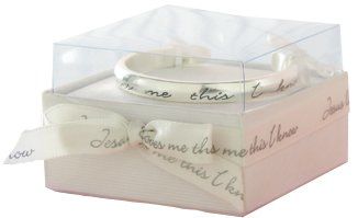 Mud Pie Silver Plated Jesus Loves Me Bracelet