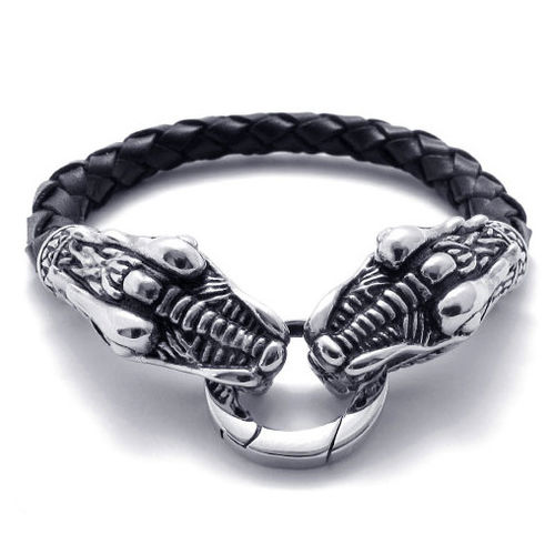 316L Titanium Steel Bracelet Dragon Head Clip Men's Fashion Jewelry