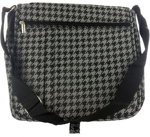 Marc Gold Black/Silver Houndstooth Messenger Bag