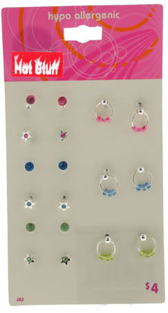 Hot Stuff"" Department Store 9 Per Card Earring Set Case Pack 120