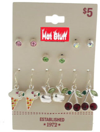 Hot Stuff"" Department Store 6 Per Card Earring Set Case Pack 120