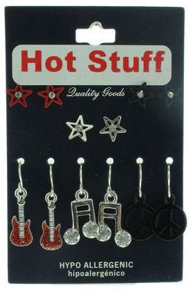 Hot Stuff"" Department Store 6 Per Card Earring Set Case Pack 120