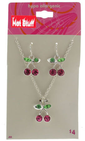 Hot Stuff"" Department Store Cherry Necklace Earri Case Pack 120