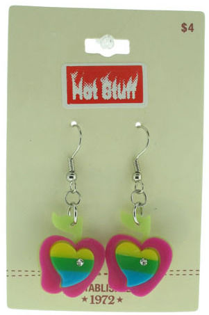Hot Stuff"" Department Store Acrylic Apple Earrings Case Pack 120