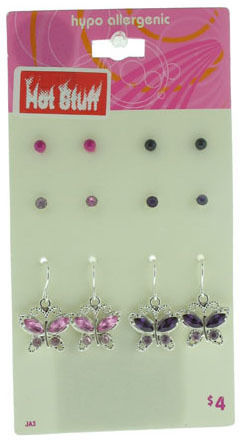Hot Stuff"" Department Store 6 Per Card Earring Set Case Pack 120