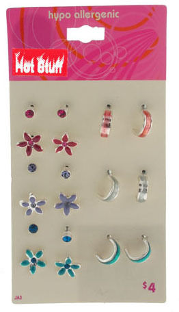 Hot Stuff"" Department Store 9 Per Card Earring Set Case Pack 120