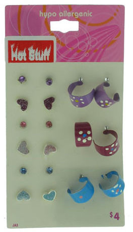 Hot Stuff"" Department Store 9 Per Card Earring Set Case Pack 120