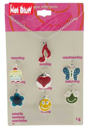 Hot Stuff"" Department Store Necklaces with Removable Pendants Case Pack 120
