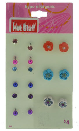 Hot Stuff"" Department Store 9 Per Card Earring Set Case Pack 120