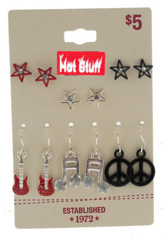 Hot Stuff"" Department Store 6 Per Card Earring Set Case Pack 120