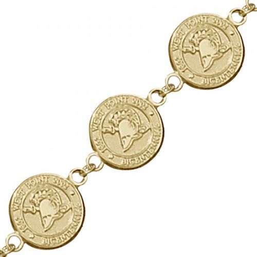 Women'S Military Design Bracelet in 14kt Yellow Gold - Mirror Finish - Graceful