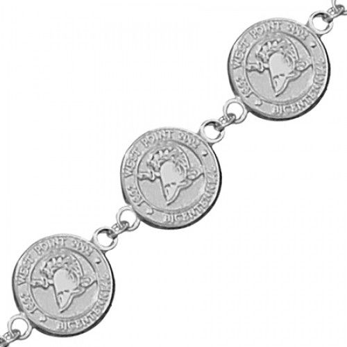Women'S Military Themed Bracelet in Gold - 14kt White - Glossy Polish - Grand