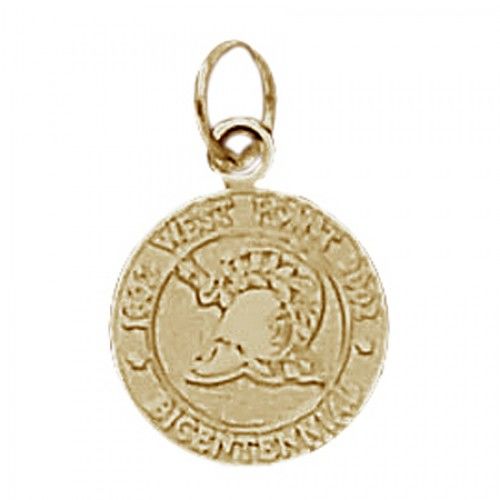 Us Military Academy Charm in Yellow Gold - 14kt - Elegant - Unisex Adult