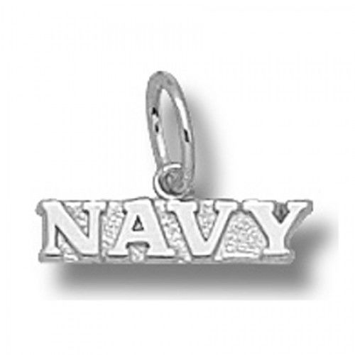 Navy Charm in Sterling Silver - Mirror Polish - Pretty - Unisex Adult