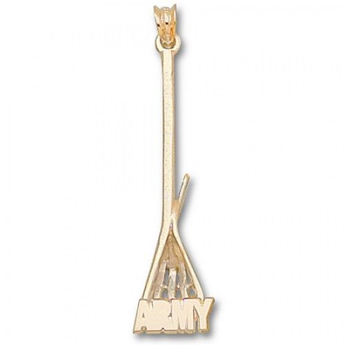 14k Yellow Gold Black Knights Military Pendant ""Army"" Lacrosse
