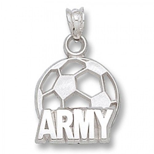 10k White Gold Black Knights Military Pendant ""Army"" Soccer