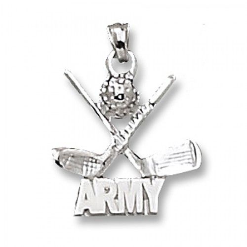 10k White Gold Black Knights Military Pendant ""Army"" Clubs