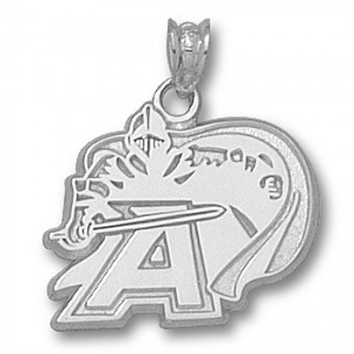 10k White Gold Black Knights Military Pendant Knight Logo