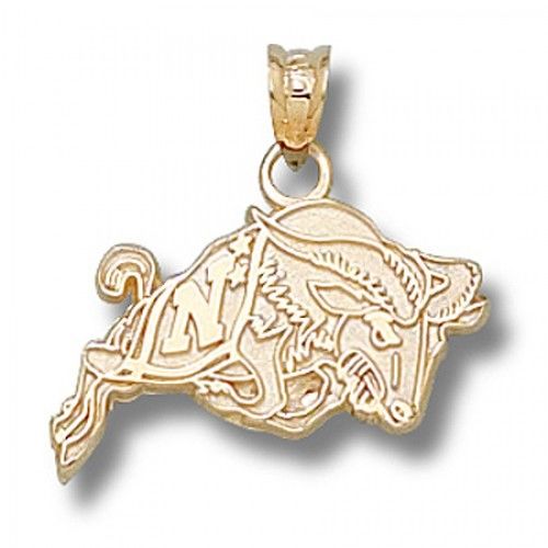 14k Yellow Gold U.S. Naval Academy Midshipmen Military Pendant - Bill the Goat