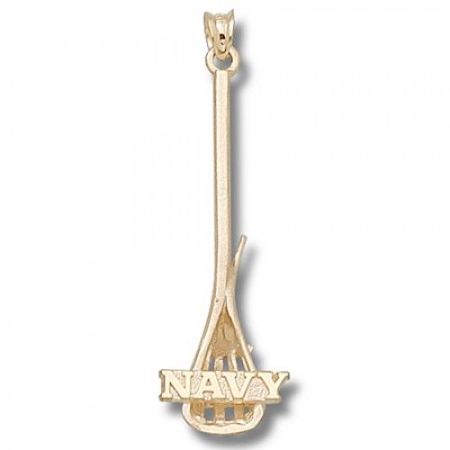 10k Yellow Gold U.S. Naval Academy Midshipmen Military Pendant - Lacrosse