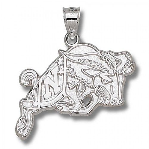 14k White Gold U.S. Naval Academy Midshipmen Military Pendant - Mascot Bill