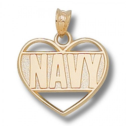 U.S. Naval Academy Midshipmen Military Pendant - ""Navy"" Heart