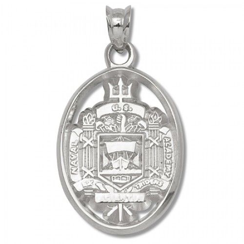 Sterling Silver U.S. Naval Academy Midshipmen Military Pendant - Oval Seal