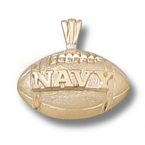 14k Yellow Gold U.S. Naval Academy Military Pendant ""Navy"" Football