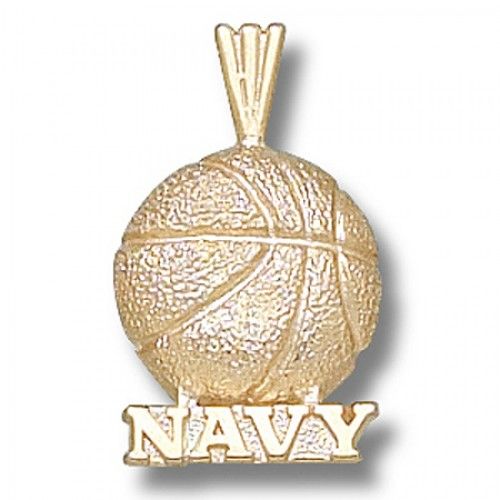 10k Yellow Gold U.S. Naval Academy Military Pendant ""Navy"" Basketball