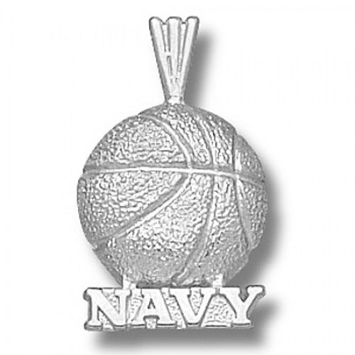 10k White Gold U.S. Naval Academy Military Pendant ""Navy"" Basketball