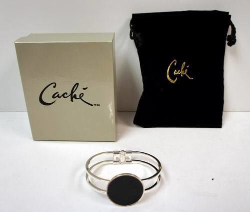 Cache Classy Silver Cuff Bracelet with Black Accent Case Pack 12
