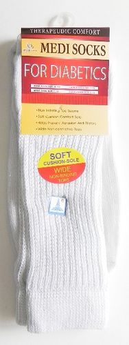 Mens Diabetic Socks- White Case Pack 144