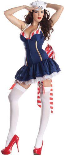 Pin Up Sailor Body Shaper Women's Costume- 4-6