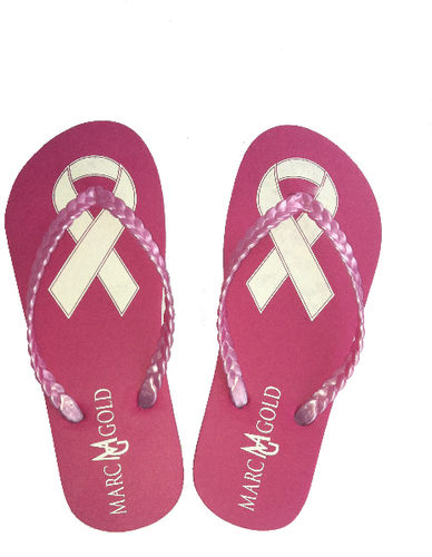 Marc Gold Pink Ribbon Breast Cancer Flip Flop