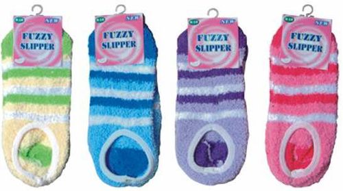 Fuzzy Slipper Gripper Socks Case Pack 144