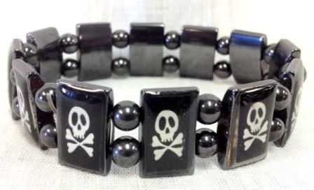 Wholesale 60pcs magnetic skull bracele Case Pack 60
