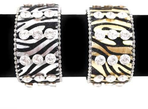 48 Assorted Color Fashion Bracelet - Zebra Print Case Pack 48