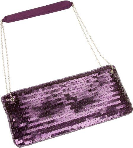 La Regale Sequins Designer Clutch handbag Purse- Color:: Plum